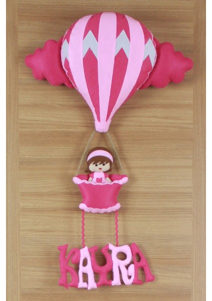 Kayra Isimli Balonlu Kız Bebek Odası Kapı Süsü