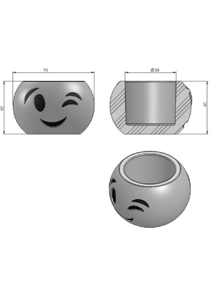 Hediyelik Beyaz Beton Saksı Kaktüs Ve Sukulentlik Gözlüklü Gülen Yüz Göz Kırpma Emojisi Mw-s-2-012