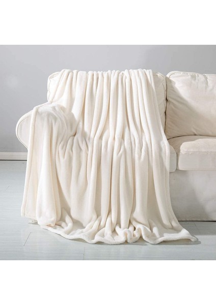 Deluxe Wellsoft Battaniye Krem Çift Kişilik 200X220 cm