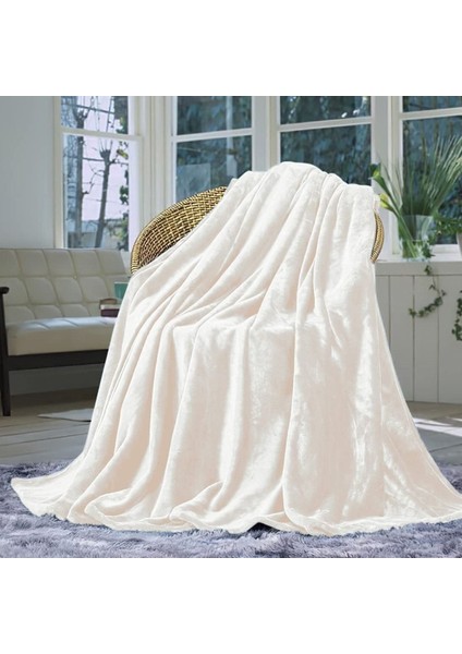 Deluxe Wellsoft Battaniye Krem Çift Kişilik 200X220 cm fırsatları