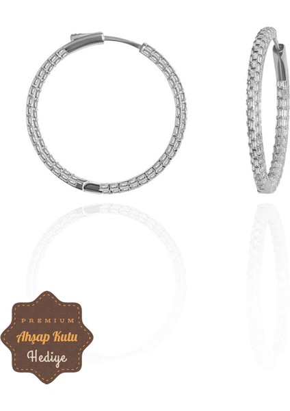 Baget Su Yolu Halka Model 925 Ayar Gümüş Kadın Küpe 201023361