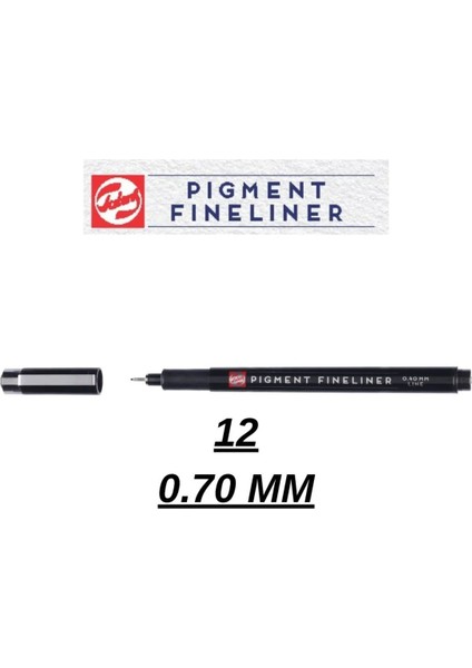 Teknik Çizim Kalemi Pigment Fineliner Kalem Siyah 12 0.70MM