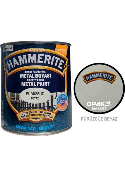 Hammerite Düz Beyaz 0,75LT (1 Kg)