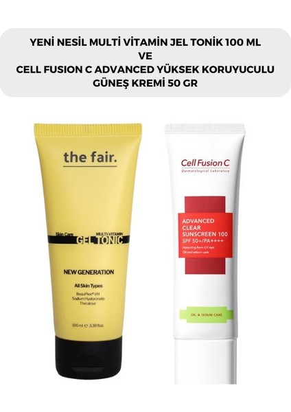 The Fair. Multi Vitamin Jel Tonik 100 ml ve Cell Fusion C Advanced Clear Güneş Kremi 50 ml