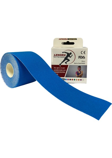 Sport Tape Mavi Renk Kinezyo Sporcu Bandı 5 Metre x 5 cm