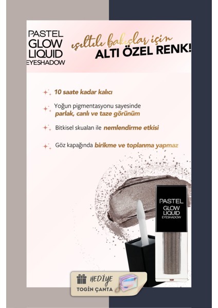 Mix Set - Glow Liquid Eyeshadow 223 + Oje 13 + Togin Çanta Hediye