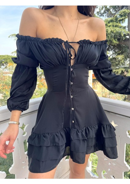Jesica Kat Kat Elbise 8745 Siyah fırsatları