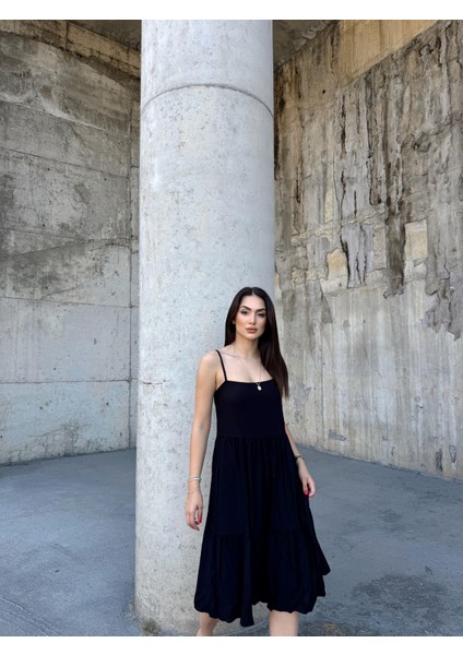 Kate Viskon Elbise 581392 Siyah