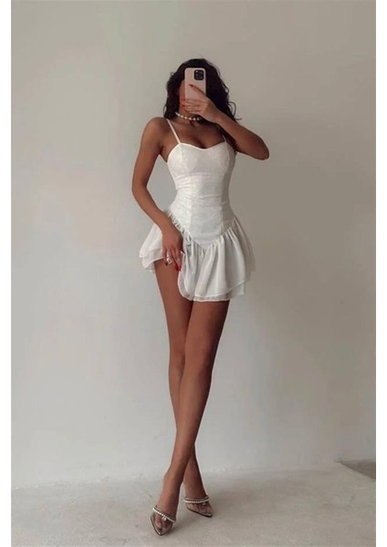 Eteği Şifon Brode Detay Elbise fiyatları