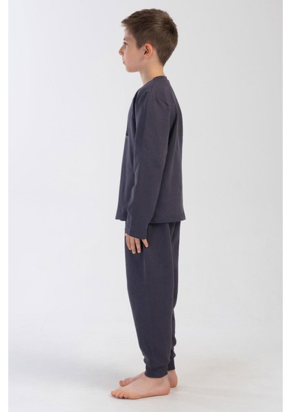 Erkek Çocuk Uzun Kol Füme Pijama Takım C6T0N0O304