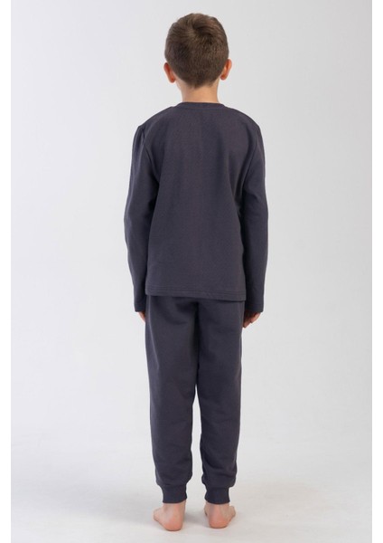 Erkek Çocuk Uzun Kol Füme Pijama Takım C6T0N0O304