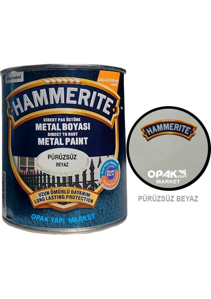 Hammerite Düz Beyaz 2,5lt (3,5 Kg)