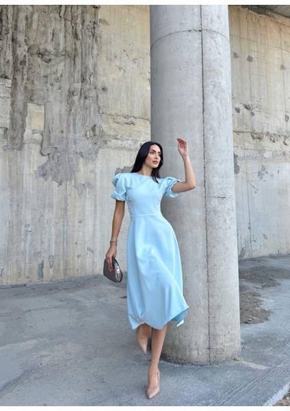 Berra Karpuz Kol Midi Elbise 2249 Bebe Mavi fiyatları