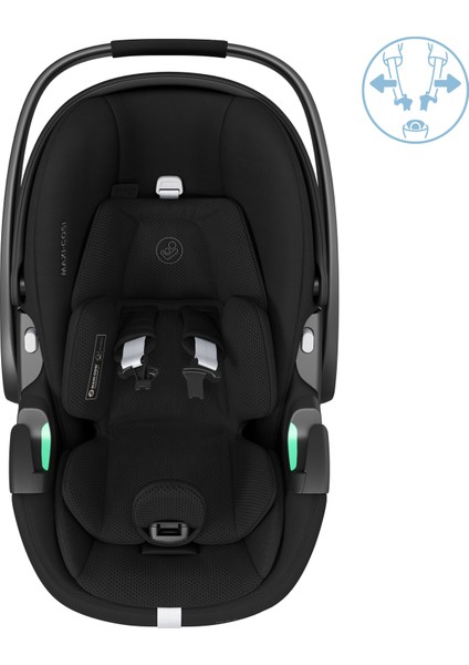 Pebble Slidetech Tam Yatabilen 0-13 kg Ana Kucağı ve Oto Koltuğu Twillic Black