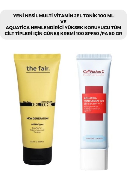 The Fair. Multi Vitamin Jel Tonik 100 ml ve Cell Fusion C Aquatıca Güneş Kremi 50 ml