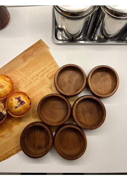 Ahşap Kayın Çerezlik 6 Lı Takım Set Koyu Renk fiyatları