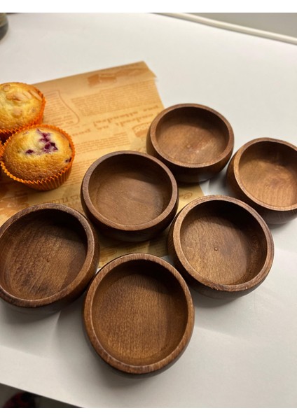 Ahşap Kayın Çerezlik 6 Lı Takım Set Koyu Renk modelleri