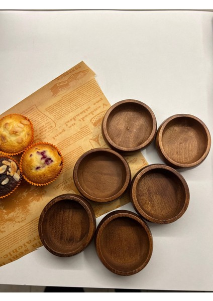 Ahşap Kayın Çerezlik 6 Lı Takım Set Koyu Renk fırsatları