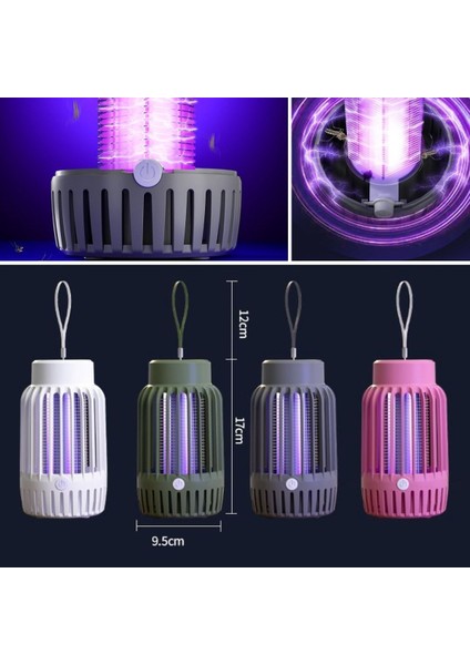 alpotekno® 2'si 1 Arada Şarjlı,Mor UV Işıklı Sinek Öldürme Aparatı ve  Kamp Tipi Askılı Gece Lambası