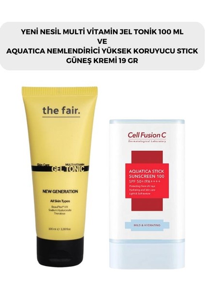 The Fair. Multi Vitamin Jel Tonik 100 Ml Ve Cell Fusion C Aquatıca Stick Güneş Kremi 19 G