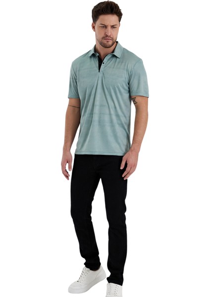 Gölge Desenli Spor Polo Yaka Erkek Kısa Kol Tişört modelleri