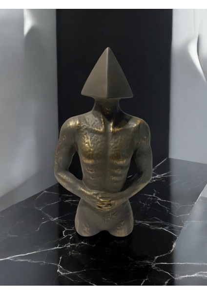 Geometrik Piramit Başlı Soyut Set Deokratif Obje