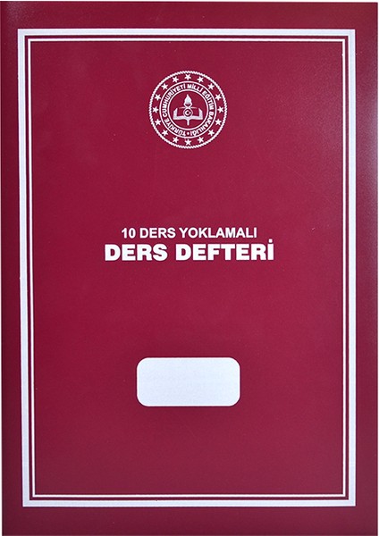 10 Ders Yoklamalı Ders Defteri 28X41 Kırmızı Plastik Kapak
