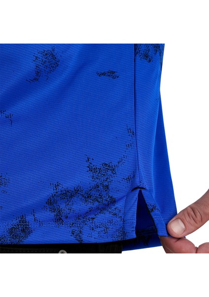 Gölge Desenli Spor Polo Yaka Erkek Kısa Kol Tişört