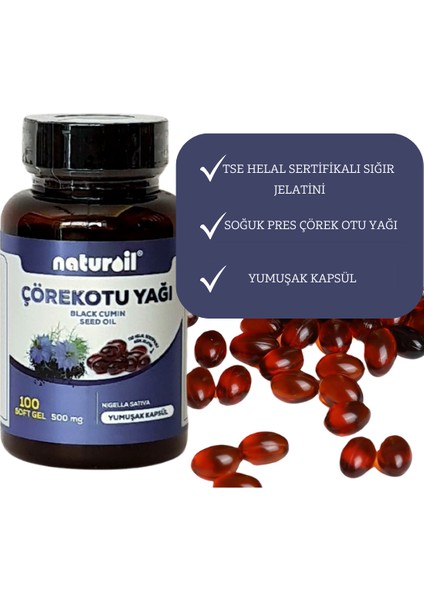 Çörekotu Yumuşak Kapsül 500 mg 100 Kapsül
