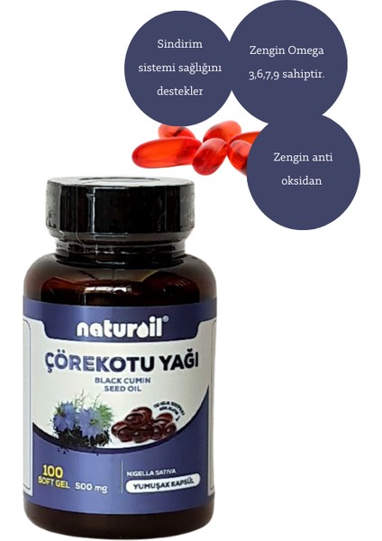 Çörekotu Yumuşak Kapsül 500 mg 100 Kapsül modelleri