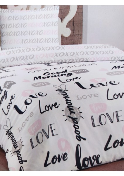 Flanel Pazen Çift Kişilik Nevresim Takımı Love