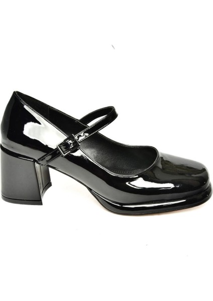 T820059108 Siyah Rugan Kalın Topuklu Kadın Ayakkabı indirimleri