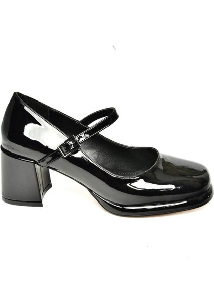 T820059108 Siyah Rugan Kalın Topuklu Kadın Ayakkabı indirimleri