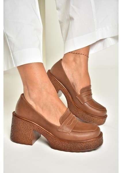 T996152009 Taba Kalın Topuklu Kadın Ayakkabı fırsatları