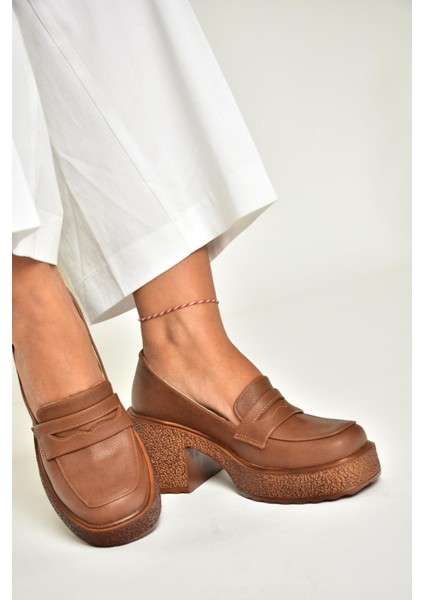 T996152009 Taba Kalın Topuklu Kadın Ayakkabı indirimleri