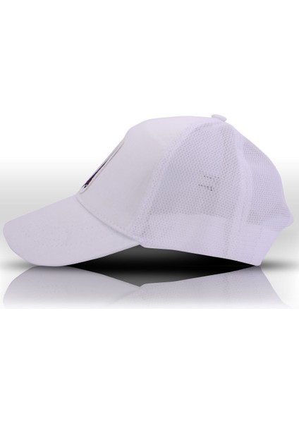 Çiçek Desenli Dövmeli Kız Beyaz Fileli Beyzbol Şapka Trucker Cap