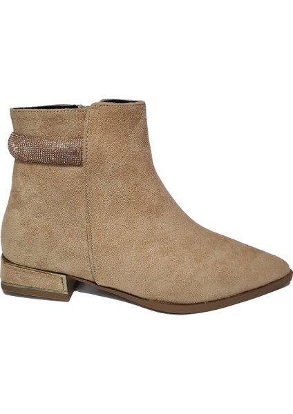 Arkaya Doğru Taşlı Kısa Topuklu Kadın Bot 248118
