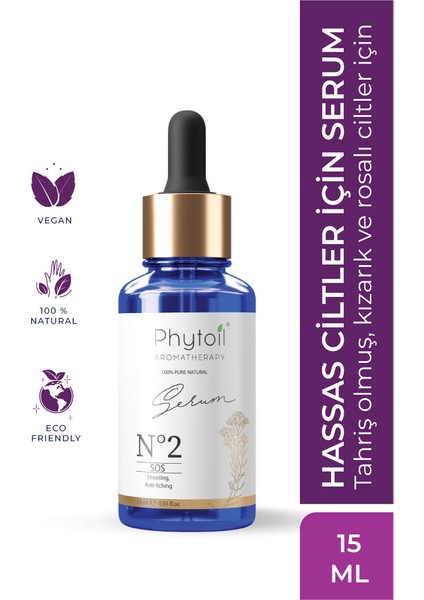 Hassas Cilt Yatıştırıcı Yüz Serumu- Phytoil No2 Serum Sos 15 ml