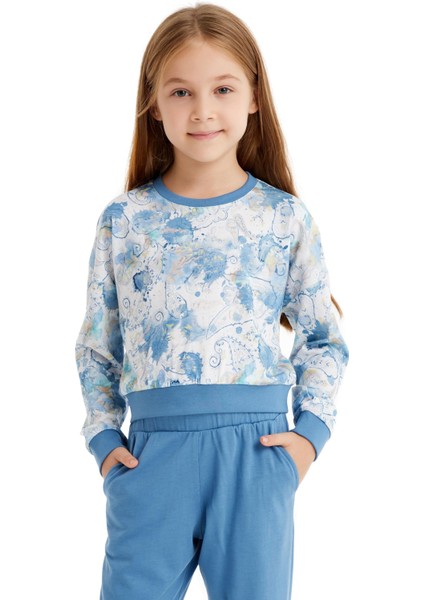 Kız Çocuk Mavi Pijama Takımı 51637