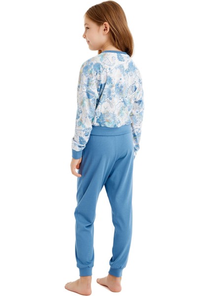 Kız Çocuk Mavi Pijama Takımı 51637