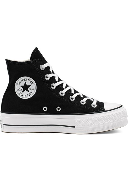 Chuck Taylor All Star Platform Canvas Kadın Siyah Günlük Stil Ayakkabı 560845C
