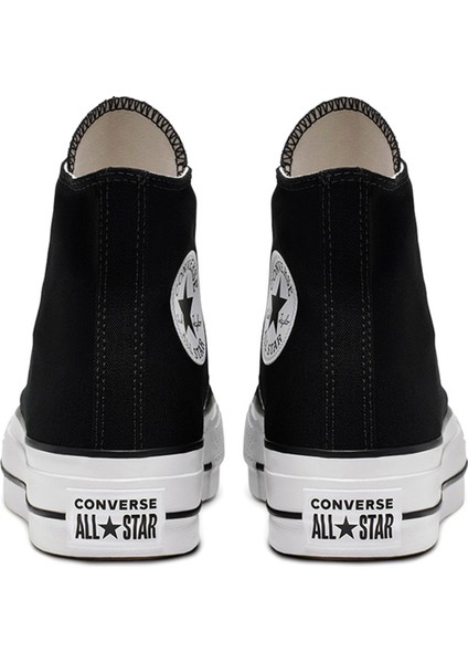 Chuck Taylor All Star Platform Canvas Kadın Siyah Günlük Stil Ayakkabı 560845C