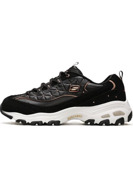 Air Cooled Memory Foam D'lites Glamour Feels Leather Sneaker Hakiki Deri Hafızalı Taban Günlük Spor Ayakkabı Siyah