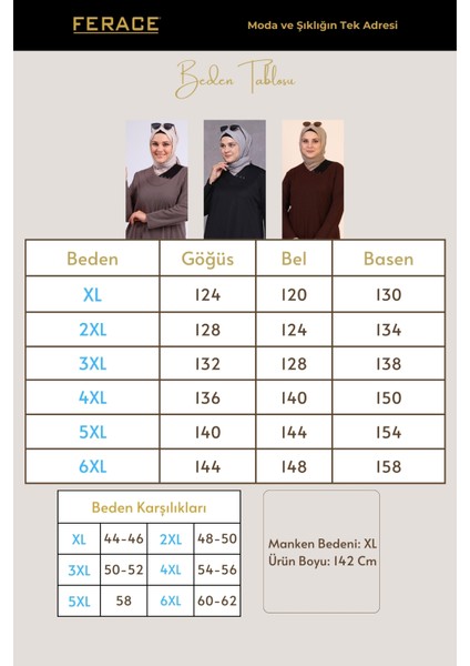 Kadin Buyuk Beden Petek Kumaş Jakar Anne Elbisesi