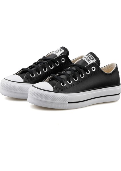Chuck Taylor All Star Leather Platform Kadın Siyah Sneaker Ayakkabı 561681C