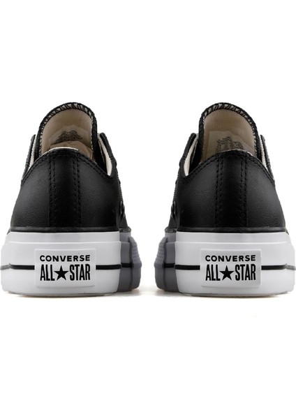 Chuck Taylor All Star Leather Platform Kadın Siyah Sneaker Ayakkabı 561681C
