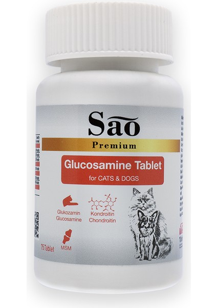 Glukosamın Tablet 75 Tablet Kedi ve Köpekler İçin Eklem Destekleyici Takviye