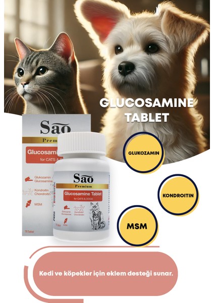 Glukosamın Tablet 75 Tablet Kedi ve Köpekler İçin Eklem Destekleyici Takviye fırsatları