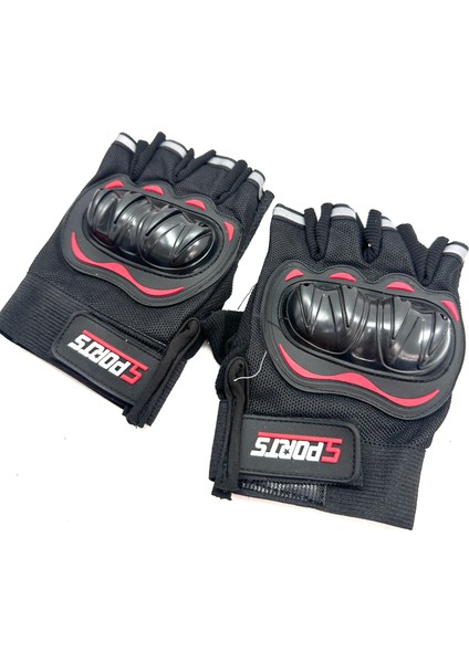 Unisex Korumalı Yarım Motorsiklet Eldiveni Sports