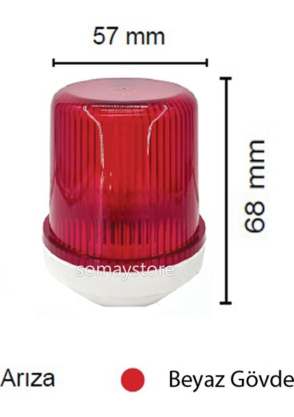 Marine SL12 Tekne Direk Başı Arıza Feneri Beyaz Gövde Sealux 12V 57 x 68mm